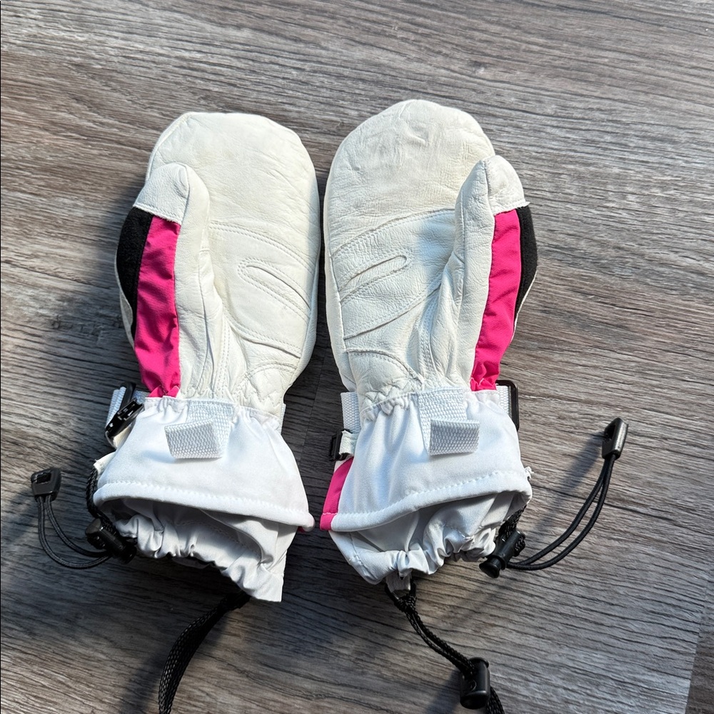 Swamy tri plex mittens Set - White and Pink size (7/8) - Picture 2 of 6